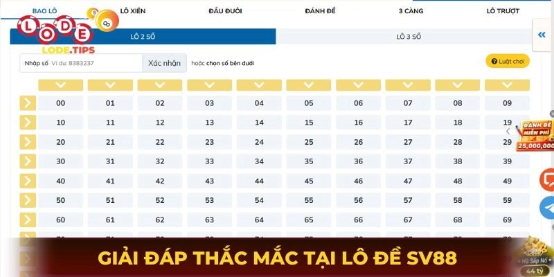 Giải đáp thắc mắc tại lô đề SV88